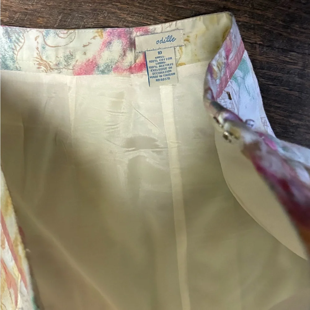 Odille Floral Circle Skirt in Pink, Yellow & Green